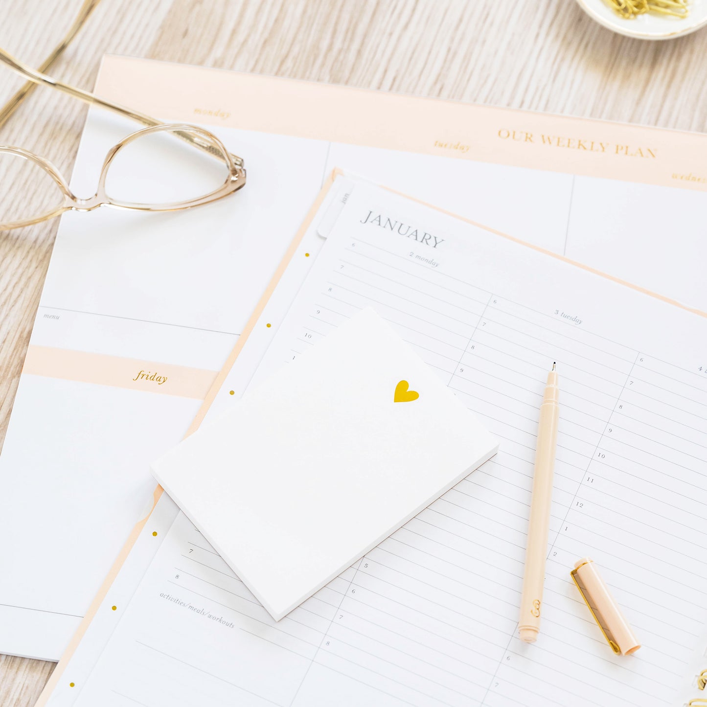 Gold Heart Mini Notepad