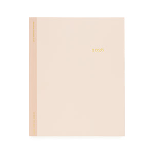 Two two blush pink planner with 2026 in gold foil on the cover