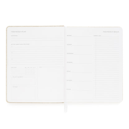 This Week's Plan Planning Page with Prompts, including habit tracker, top goals, and market list