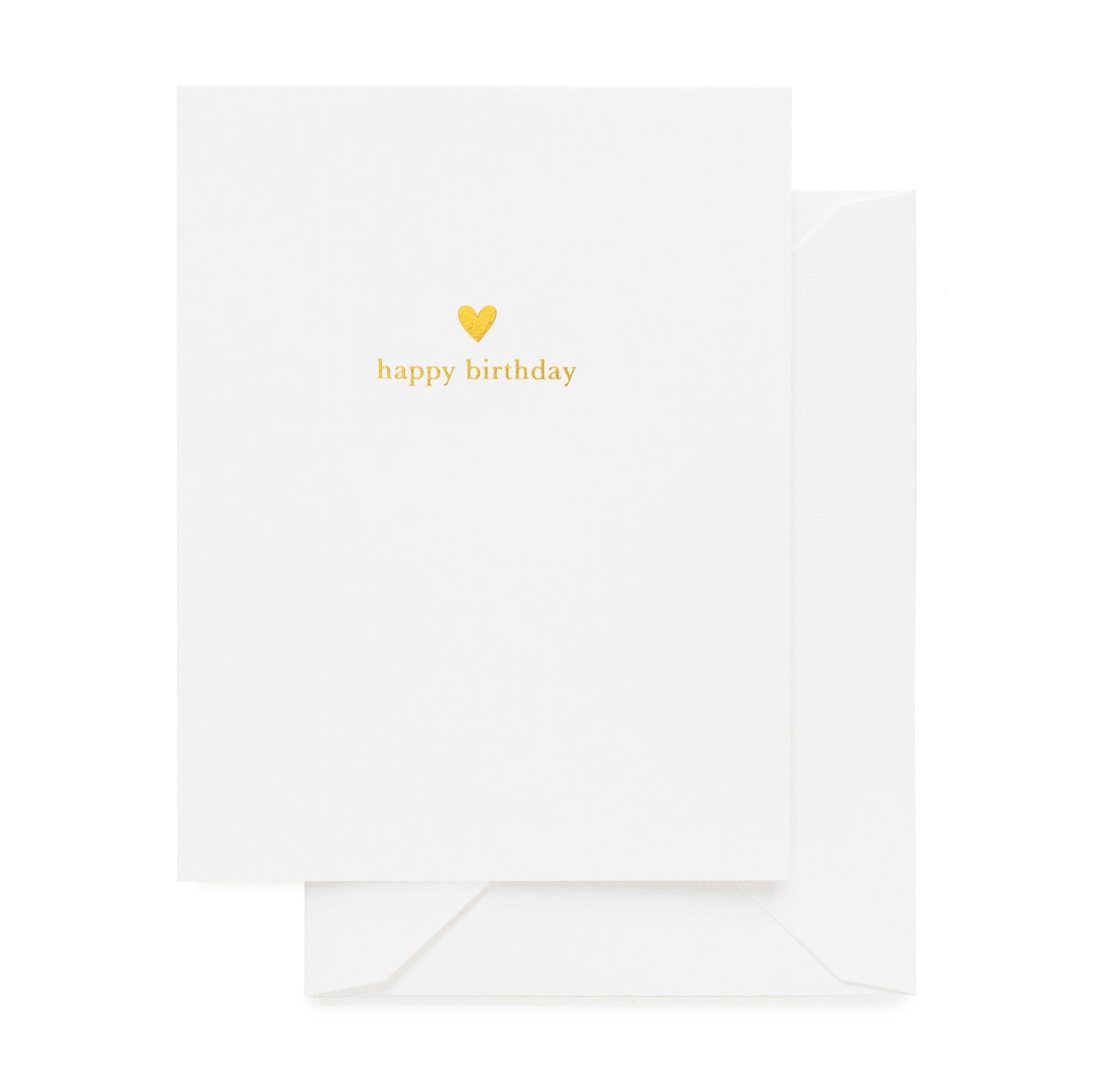 Gold foil printed heart happy birthday card