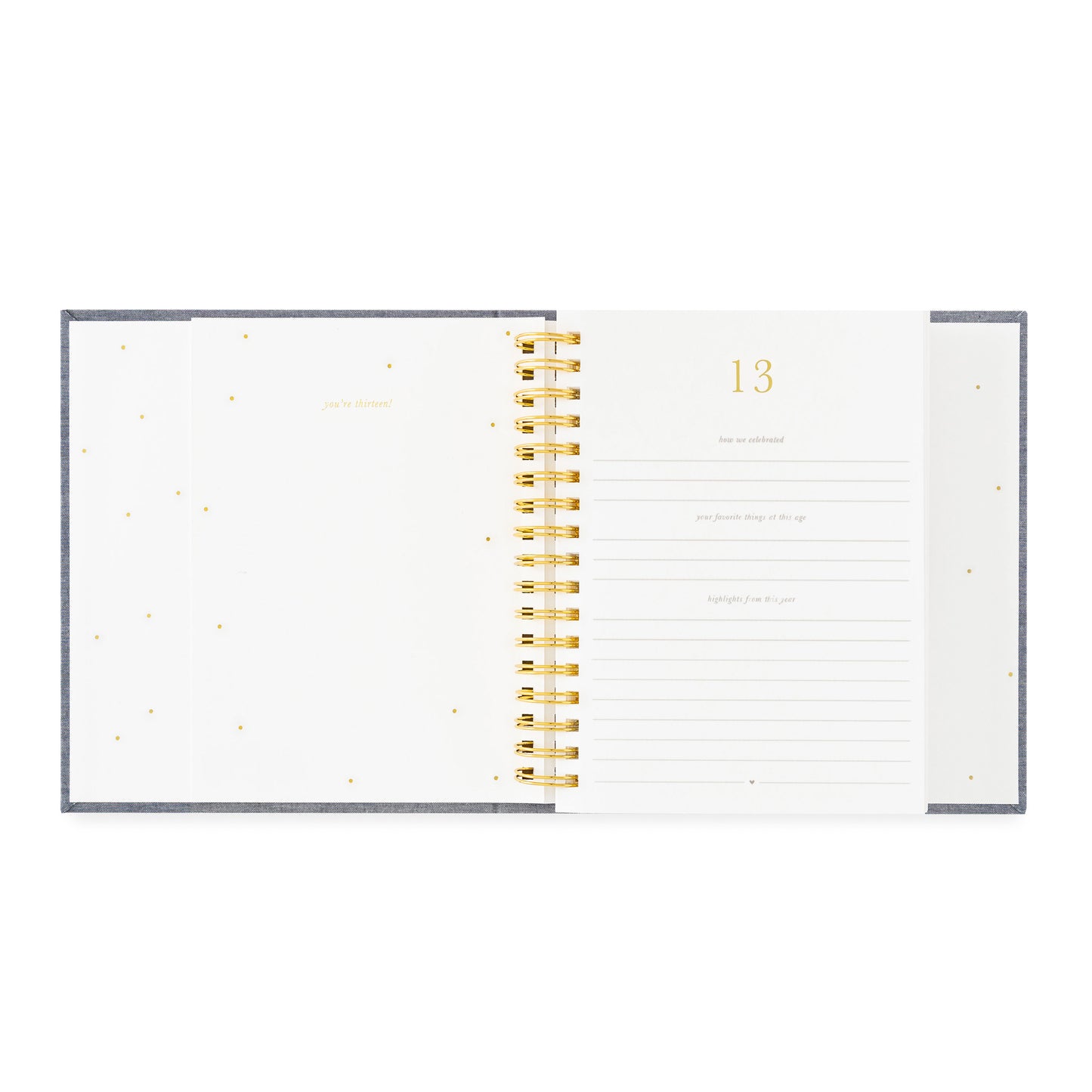birthday book open to year 13 page