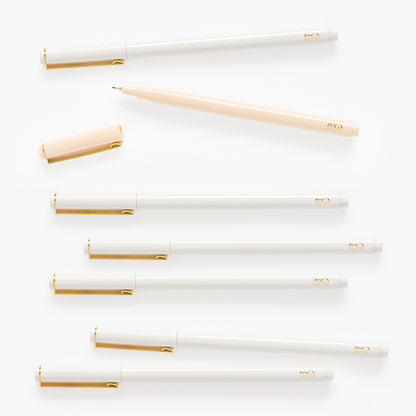White and Pink Felt Tip Pens Stacked