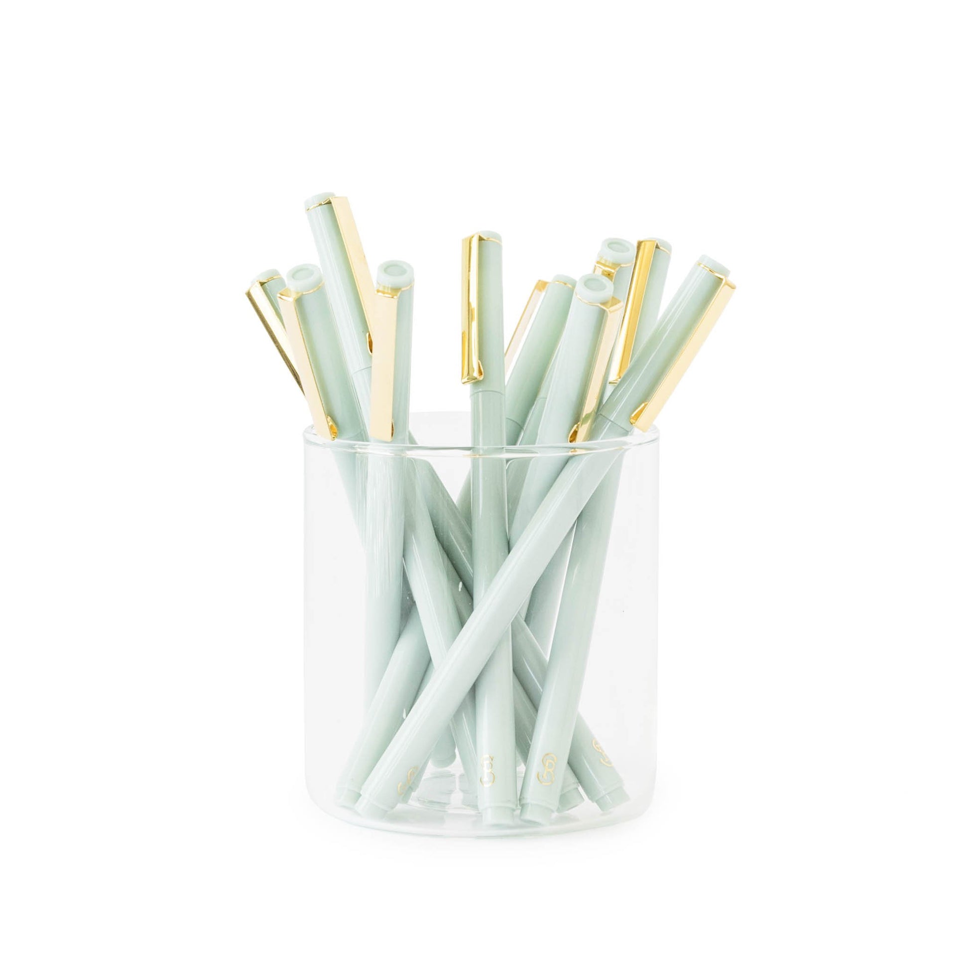 jar of mint green felt pens