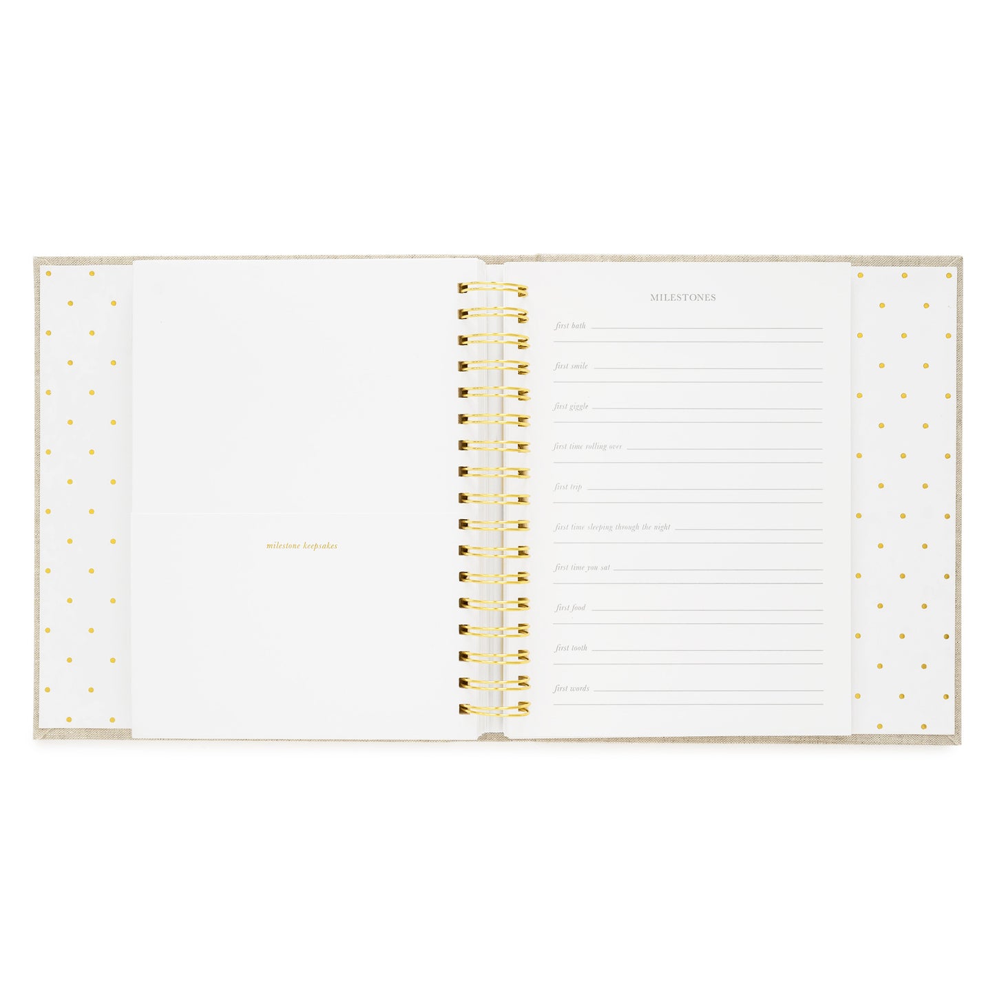 Milestones keepsake page of baby book