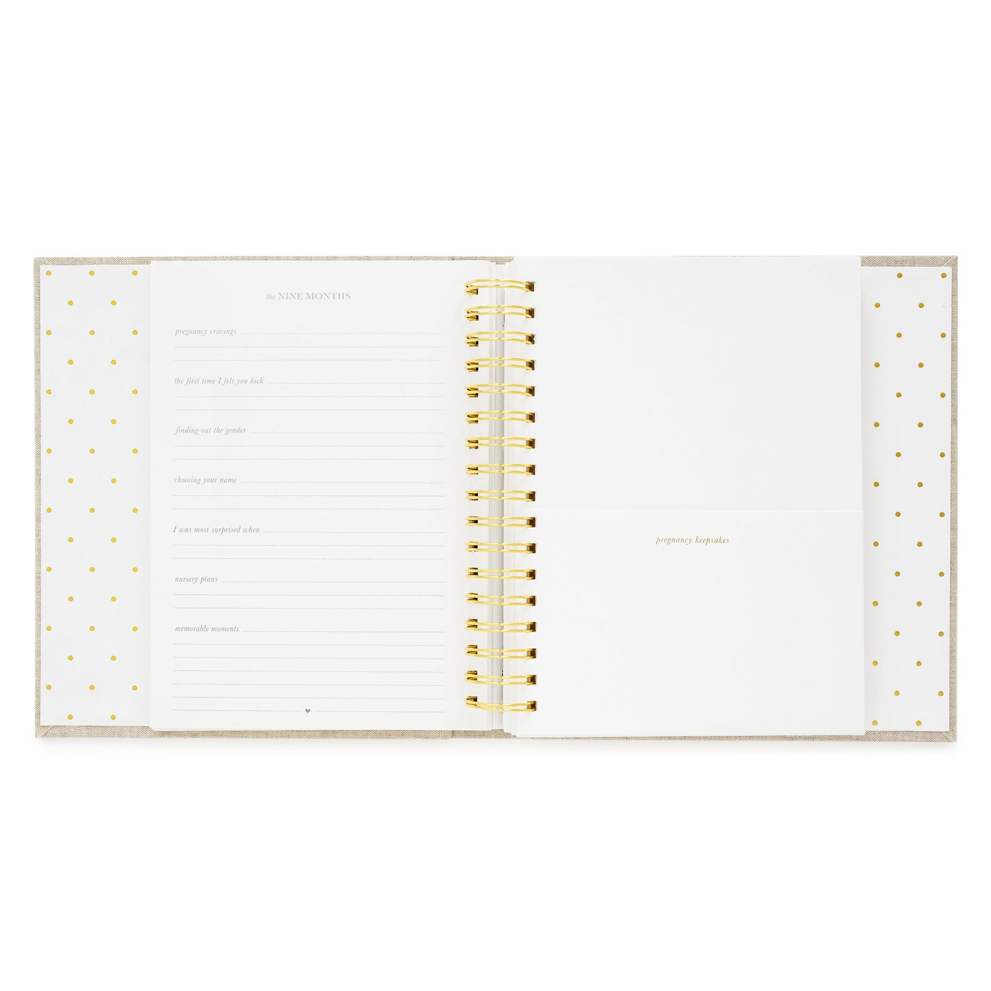 Pregnancy keepsakes page of baby book